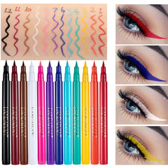 bonnie choice front packaging showing all 12 colorful eyeliners and benefits of variety