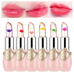 BONNIE CHOICE front packaging showing six crystal flower jelly lipsticks and box, gift-ready