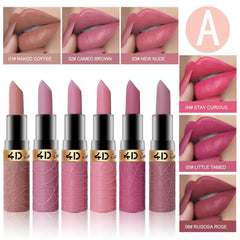 BONNIE CHOICE six lipstick tubes lined up showing color variety and travel convenience