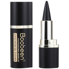 Boobeen front packaging showing pencil and bold black finish benefit lasting wear