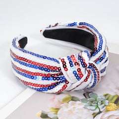 Bookay styled with denim outfit showing versatile patriotic accessory