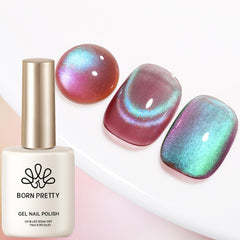BORN PRETTY swatches on acrylic and natural nails showing consistent adhesion and color