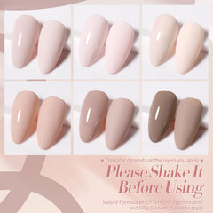 Born Pretty polished fingernails in neutral shades showing wearable look benefit everyday style