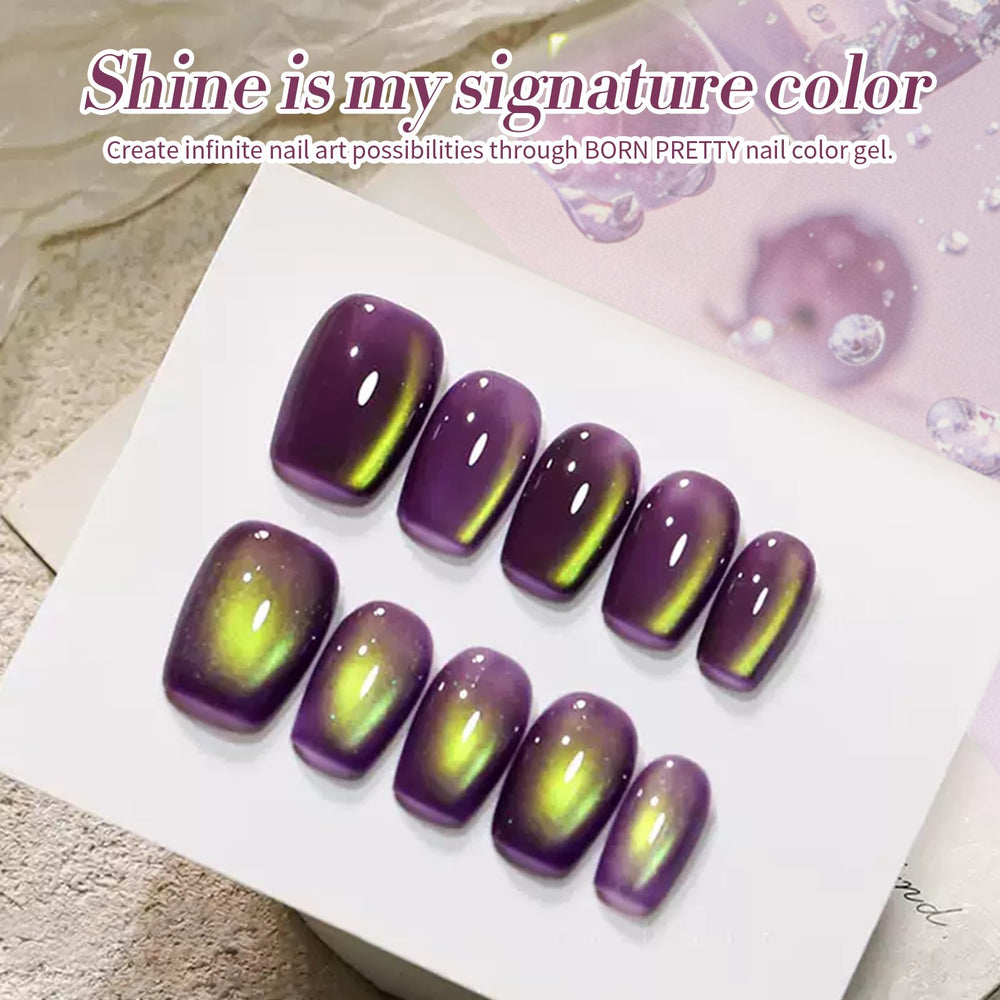 Born Pretty side-by-side before and after magnet effect showing dramatic depth benefit