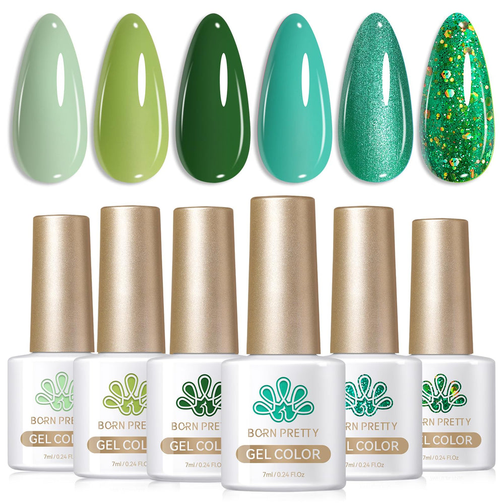 Born Pretty bottle close-up avocado green shade with smooth coverage benefit