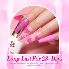 Born Pretty brush stroke swatch of neon pink demonstrating rich pigmentation