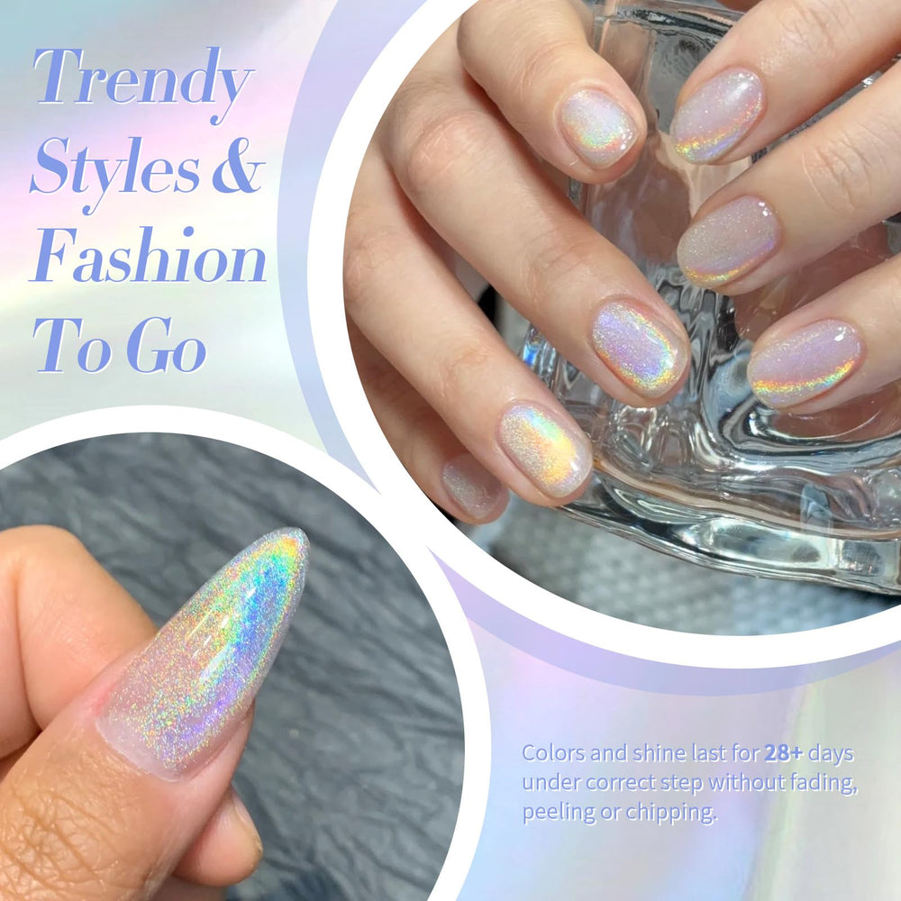 Born Pretty close-up of holographic texture showing sparkle for dramatic shine