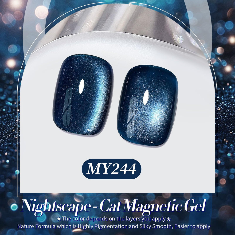 BORN PRETTY magnet held over wet polish creating cat eye pattern for striking designs