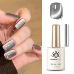 Born Pretty front bottle showing gray moonlight cat magnetic gel and product clarity benefit