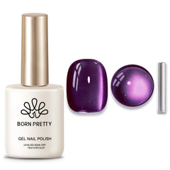 Born Pretty front bottle showing purple jelly shade and glitter benefits