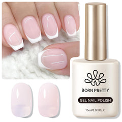 Born Pretty front bottle showing light pink jelly gel and glassy finish benefit