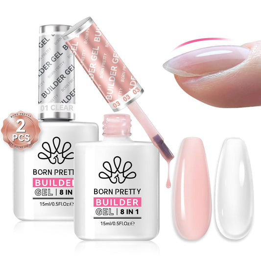 Born Pretty front packaging of 15ml dual builder gel set showing versatility and convenience