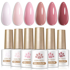 Born Pretty front packaging showing six 7ml bottles, clear view of colors and set benefit
