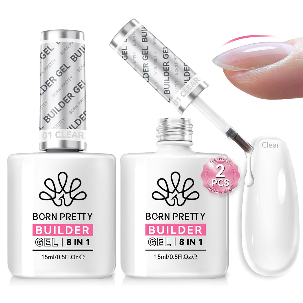BORN PRETTY front packaging showing clear builder gel set, convenient multi-use
