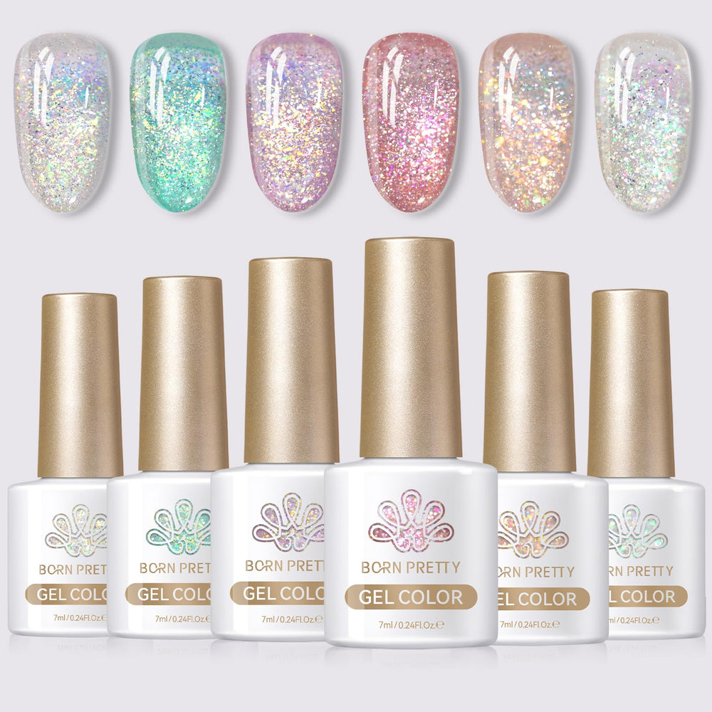 Born Pretty front packaging showing six 7ml bottles and spring shades for easy selection