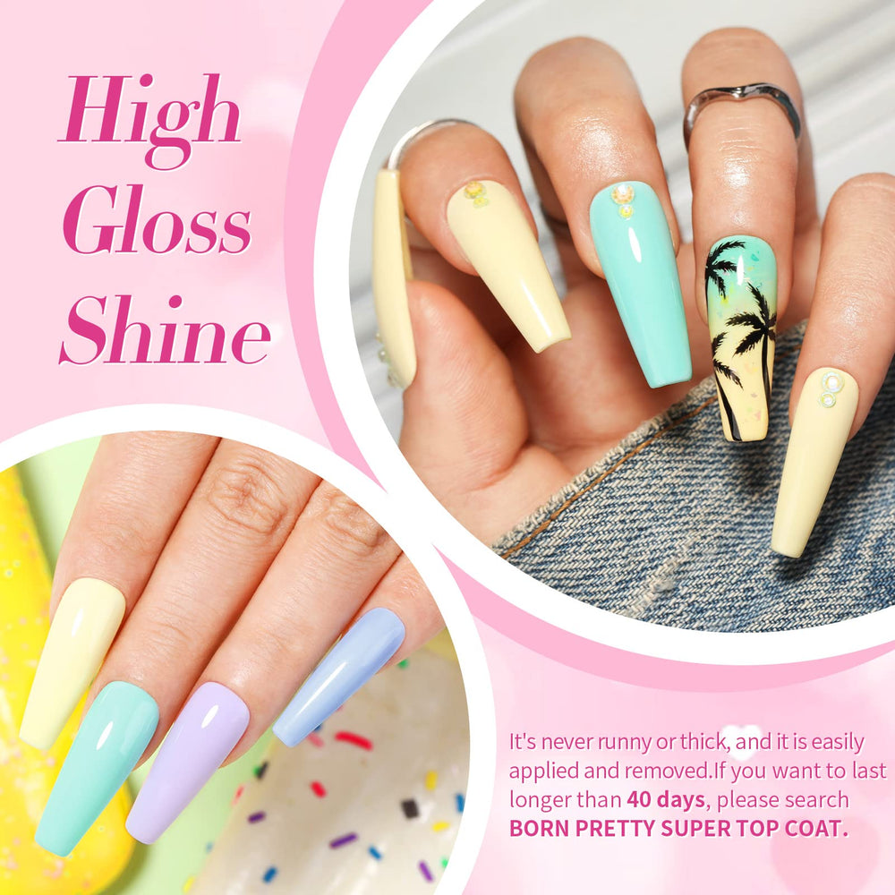 Born Pretty hand model mint green manicure benefit: salon-like glossy finish