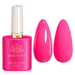 Born Pretty bottle front showing neon hot pink color and glossy finish