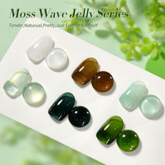 Born Pretty jelly green swatch on nail tip showing sheer glassy depth