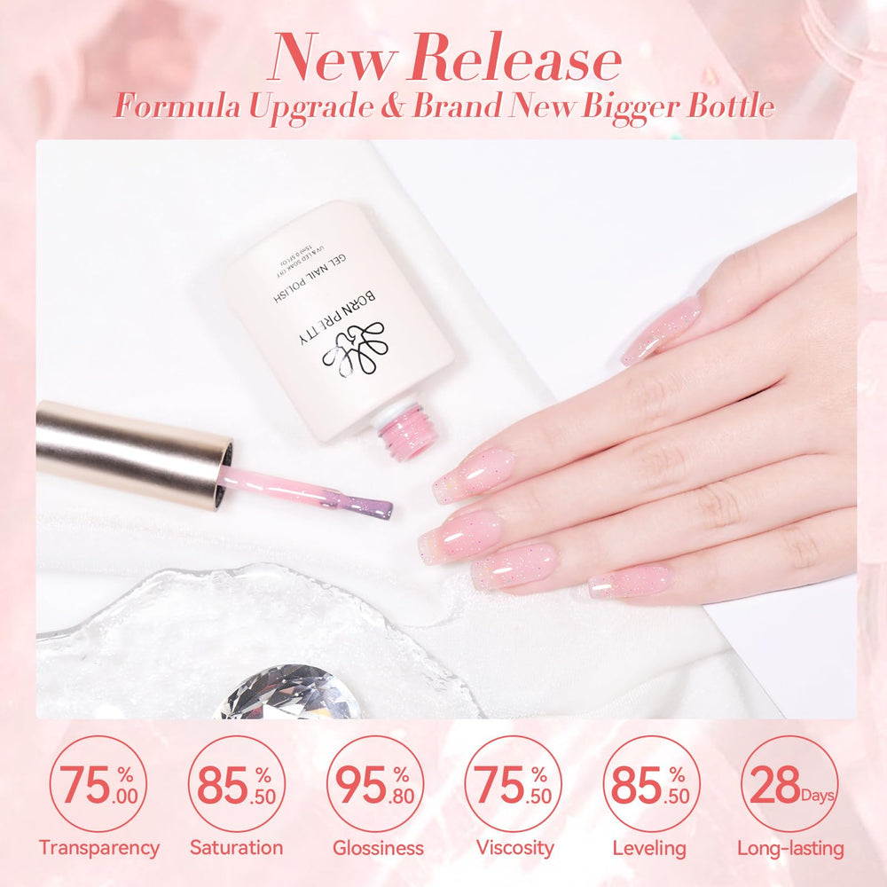 BORN PRETTY swatches showing layered opacity comparison for customizable coverage benefit