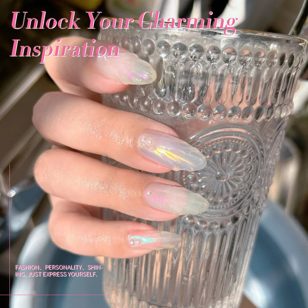 Born Pretty lifestyle beach manicure showcasing summer-ready shimmer