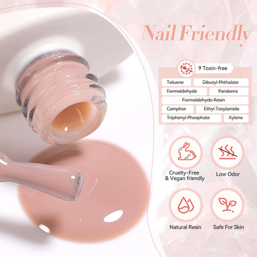 Born Pretty lifestyle bridal hand model wearing light nude gel demonstrating elegant, natural look