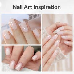 born pretty lifestyle manicure on hands highlighting natural milky finish appeal