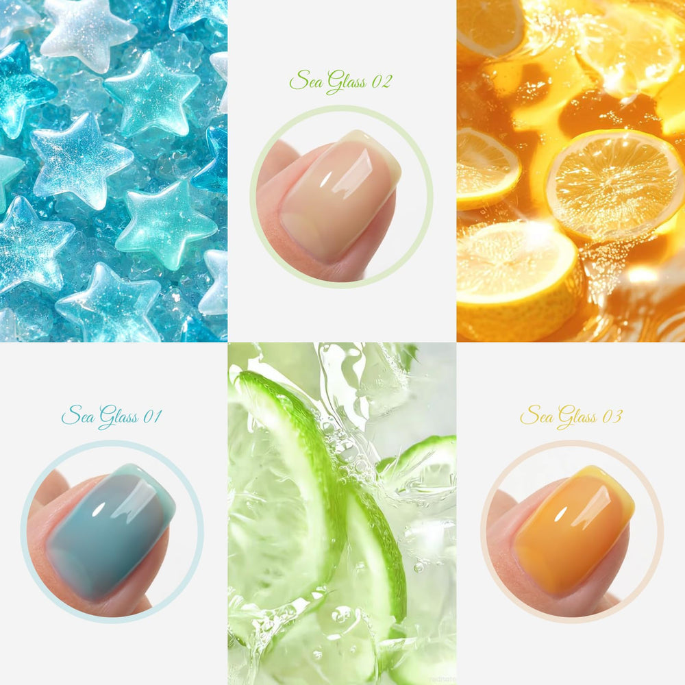 Born Pretty manicured hands outdoors showing soft pastel jelly shine as a style benefit