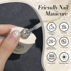 Born Pretty lifestyle party nails showing festive sparkly manicure