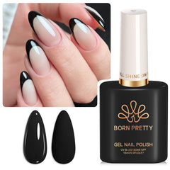 Born Pretty lifestyle party mani showcasing polished black nails for events