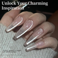 Born Pretty magnet demonstration over nail creating cat-eye effect for instant shimmer benefit