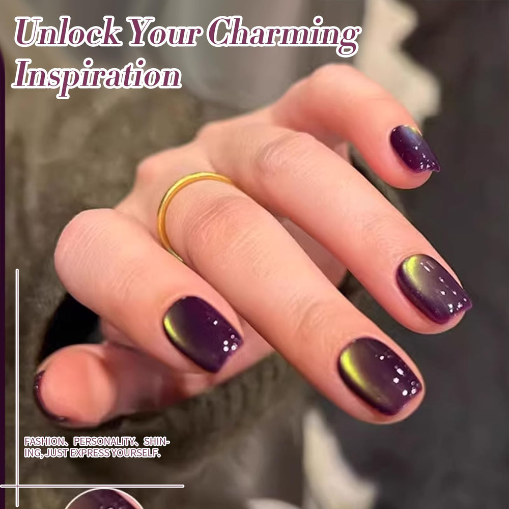 Born Pretty magnet in use creating stripe pattern for precise nail art benefit