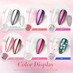 Born Pretty mirror effect swatch on nail demonstrating intense reflective finish