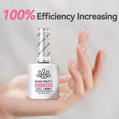 BORN PRETTY nail extension before and after, visible strengthened nails