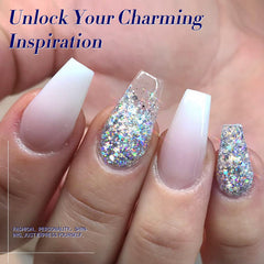 Born Pretty nails in use under party lighting showing dazzling sparkle for events