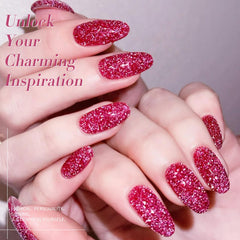 Born Pretty on-nail swatch hand showing finished manicure and benefit of high shine