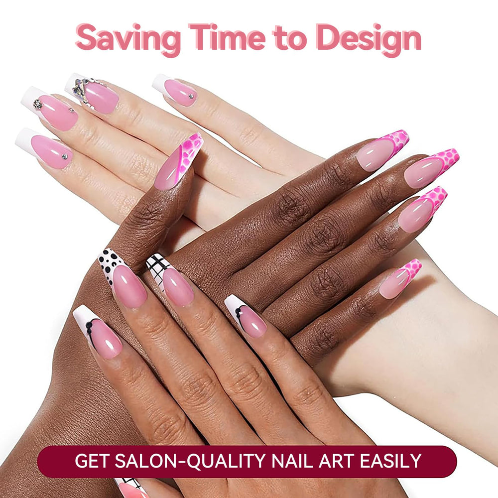 Born Pretty examples of full-nail stamped patterns demonstrating coverage