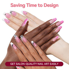 Born Pretty examples of full-nail stamped patterns demonstrating coverage