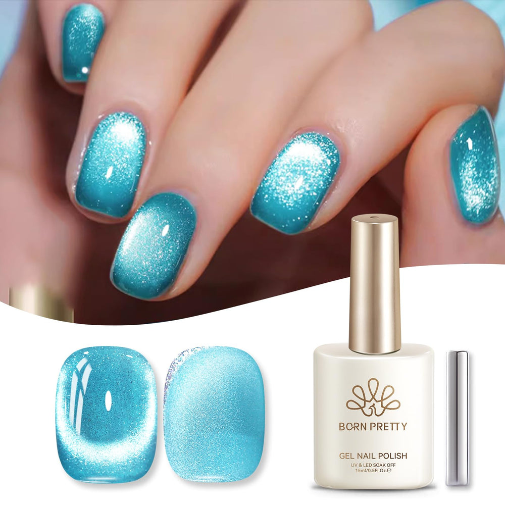 Born Pretty scale comparison hand displaying how 15ml bottle size fits a manicure kit