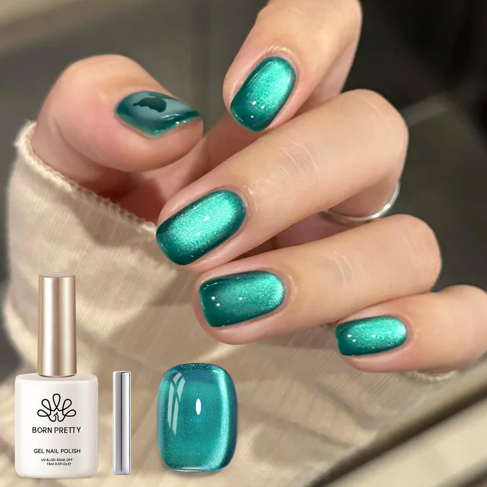 Born Pretty front bottle showing sea blue color and compact 15ml size benefit