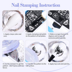 Born Pretty stamper held beside fingers to show scale and suitability for nails