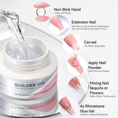 Born Pretty solid builder gel close-up texture showing moldable consistency for shaping