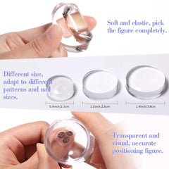 Born Pretty stamper pressing a French tip design onto a nail for neat transfer