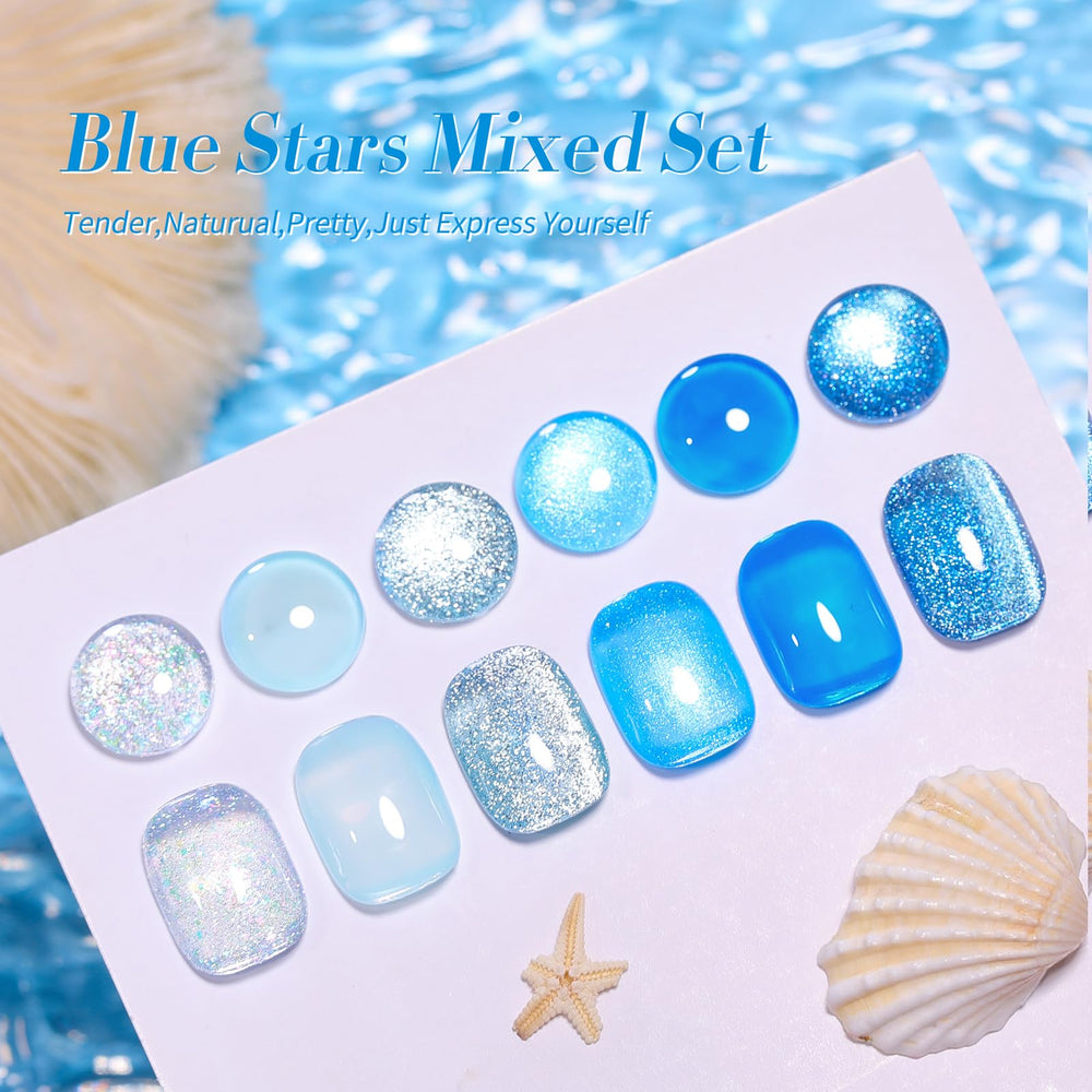 Born Pretty star-mix polish contents showing decorative accents for unique nail art