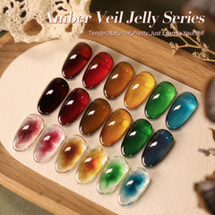 Born Pretty texture swatches on nail tips demonstrating translucent jelly finish and layering benefits