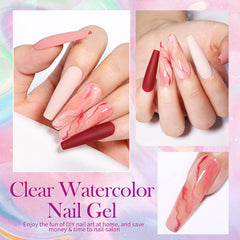 Born Pretty watercolor nail set showing floral designs and styling benefit