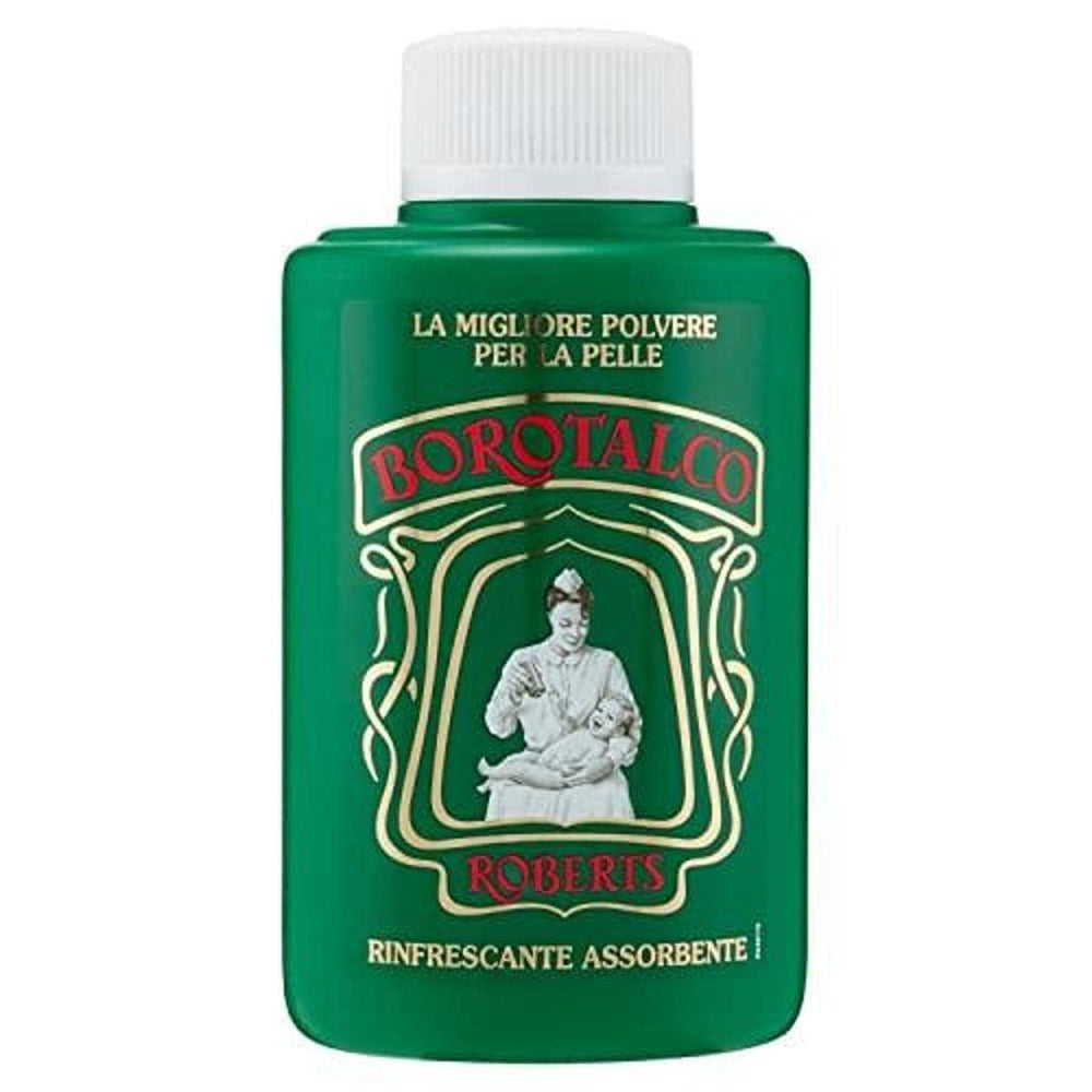 Borotalco jar front view showing brand and jar for reliable daily care