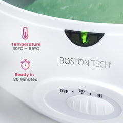 Boston Tech manual High/Low temperature control panel detail, highlights easy operation benefit