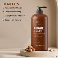 Botanic Hearth label close-up highlighting argan ingredients and product benefits