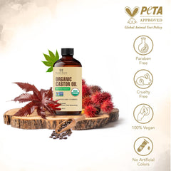 Botanic Hearth bottle label close view showing organic, hexane-free certification