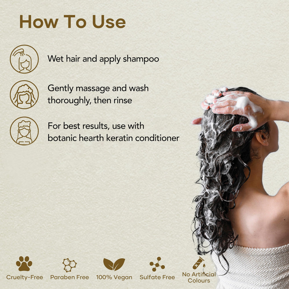 Botanic Hearth before and after hair image showing smoother, fuller-looking strands